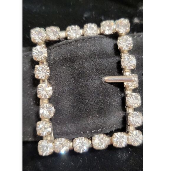 MANOLO BLAHNIK Early 80s‎ Vintage Suede/Velvet Rhinestone Buckle Boots 39.5 - Picture 6 of 9